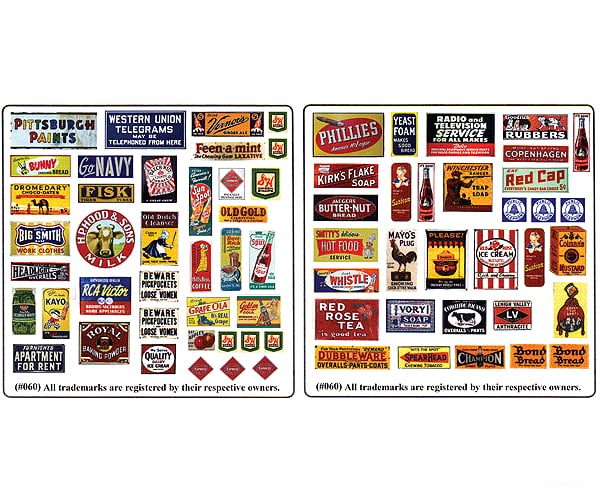 Blair Line 60 Storefront & Advertising Signs -- Porcelain Set #1 Scenery Details