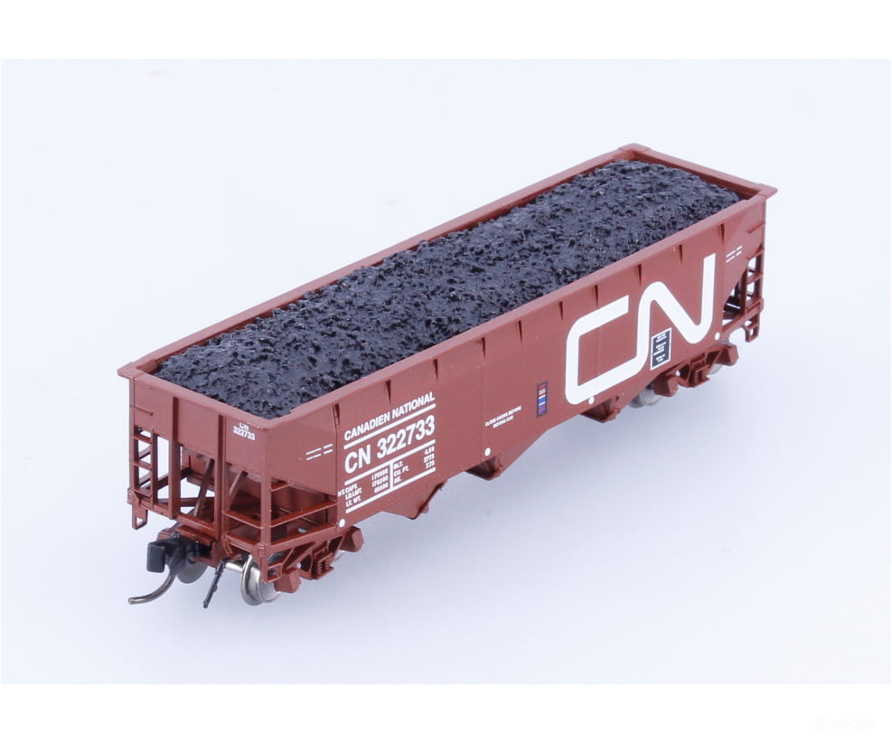 Bluford Shops 73933 N 3 Bay Offset Side Hopper w/Coal Load Canadian National (CN) 322733 - Freight Cars