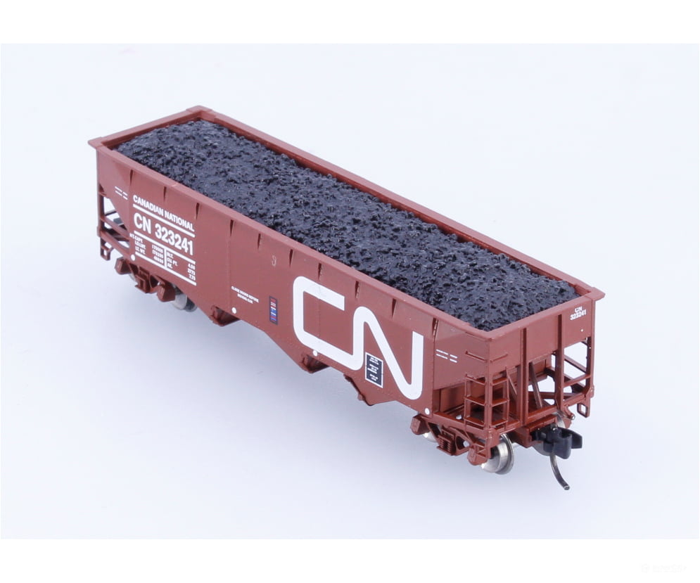Bluford Shops 73933 N 3 Bay Offset Side Hopper w/Coal Load Canadian National (CN) 323241 - Freight Cars