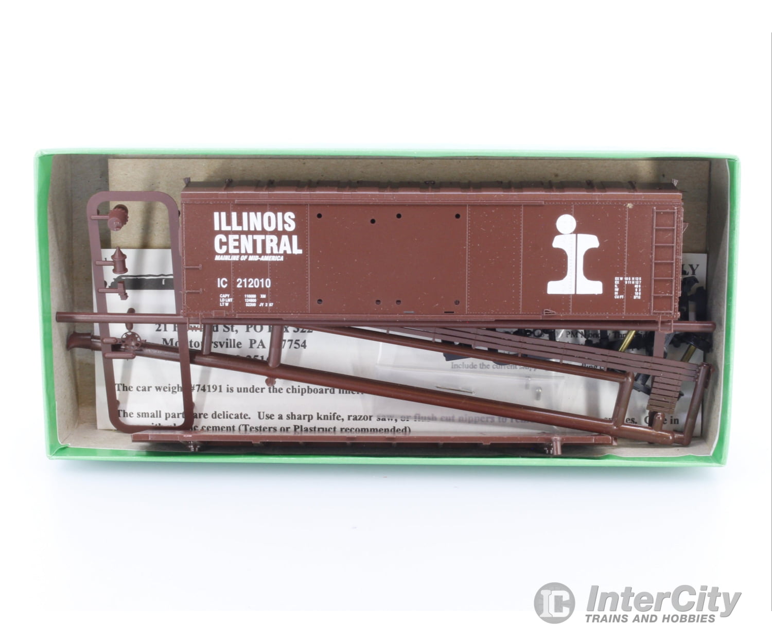 Bowser 3-1206 HO 40’ Double Door Box Car Illinois Central (IC) 212010 Freight Cars