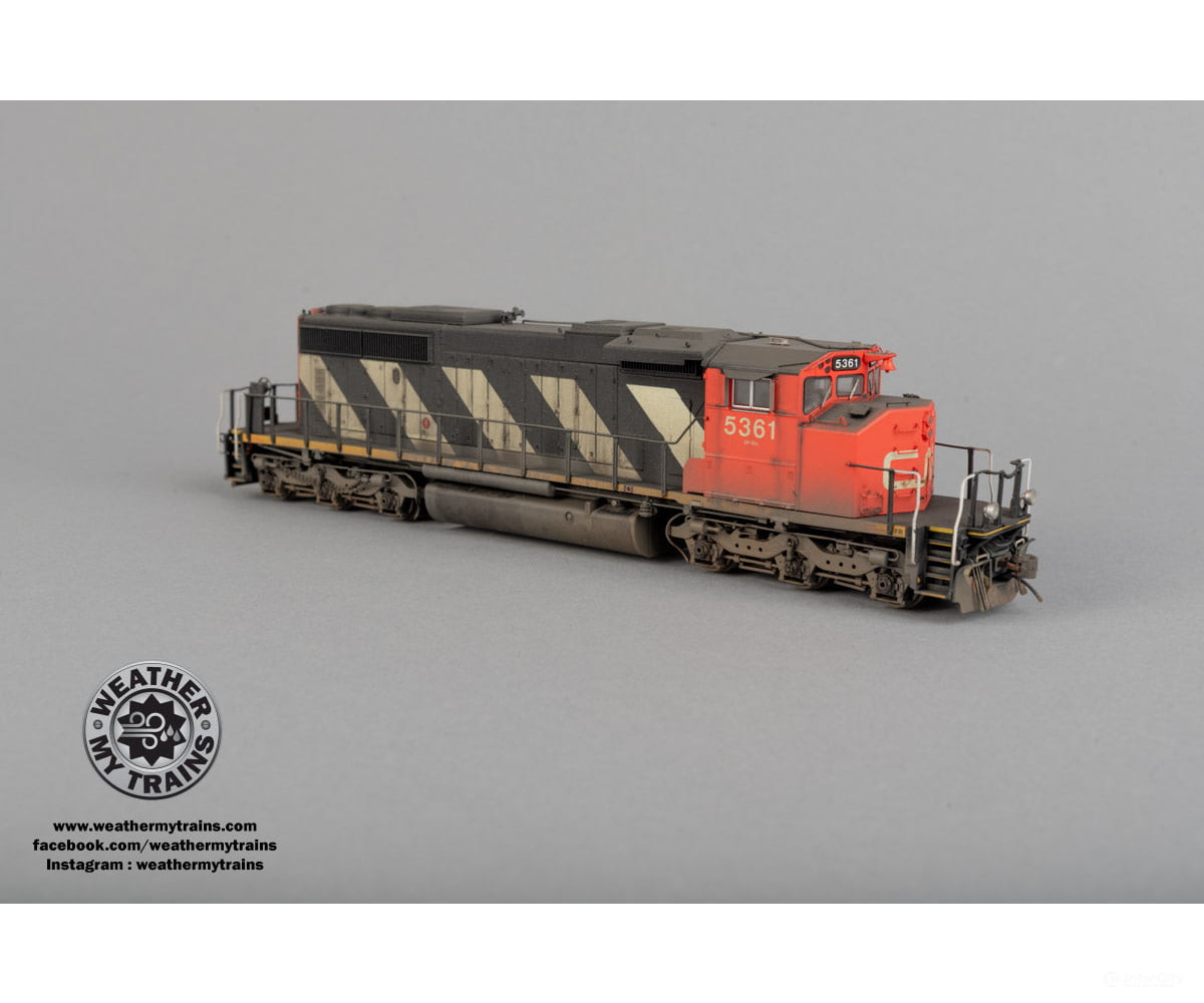 Bowser HO 25402 GMD SD40-2W - LokSound 5 and DCC - Canadian National #5361 - Weathered by WEATHER MY TRAINS