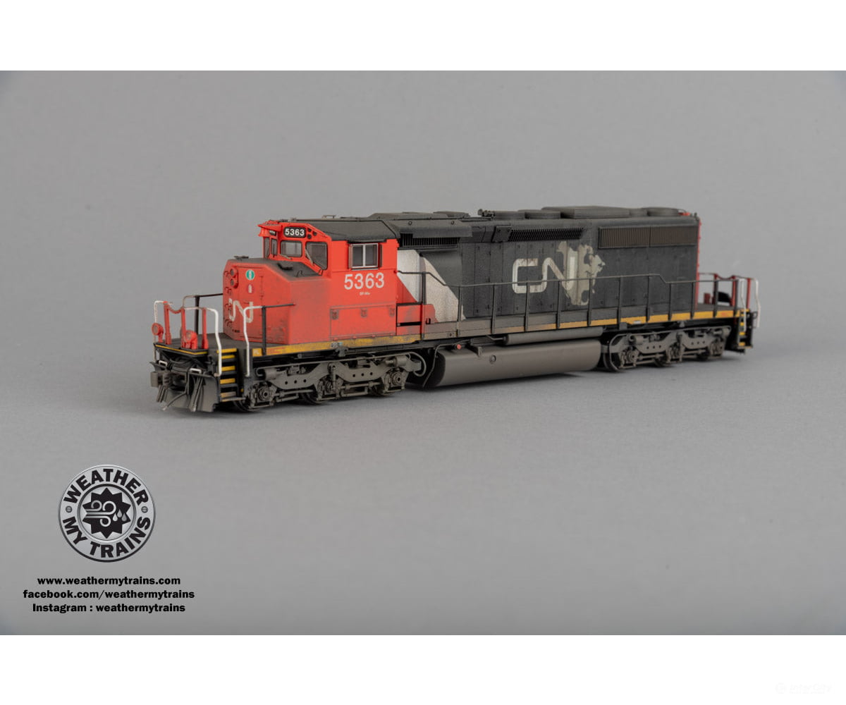 Bowser Manufacturing Co. HO 25398 GMD SD40-2W - LokSound 5 and DCC - Canadian National #5363 - Weathered by WEATHER MY