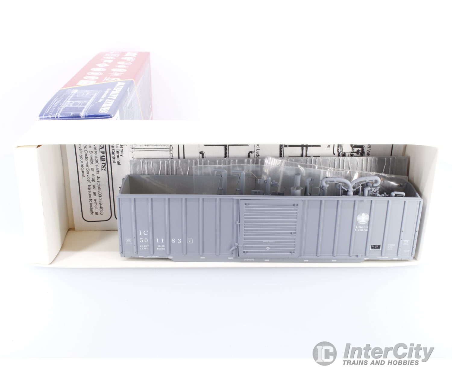 Branchline Trains 2129 HO 50’ Berwick Box Car Kit Illinois Central (IC) 501183 Freight Cars