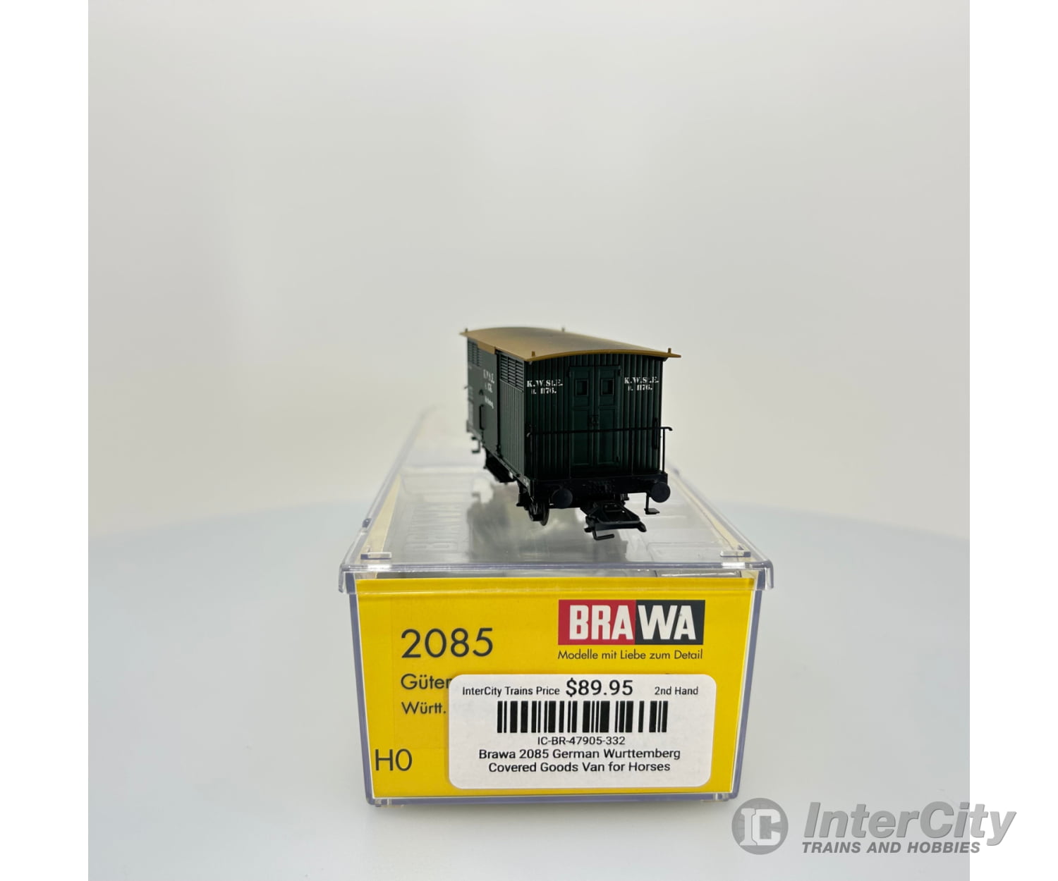 Brawa 2085 German Wurttemberg Covered Goods Van For Horses European Freight Cars