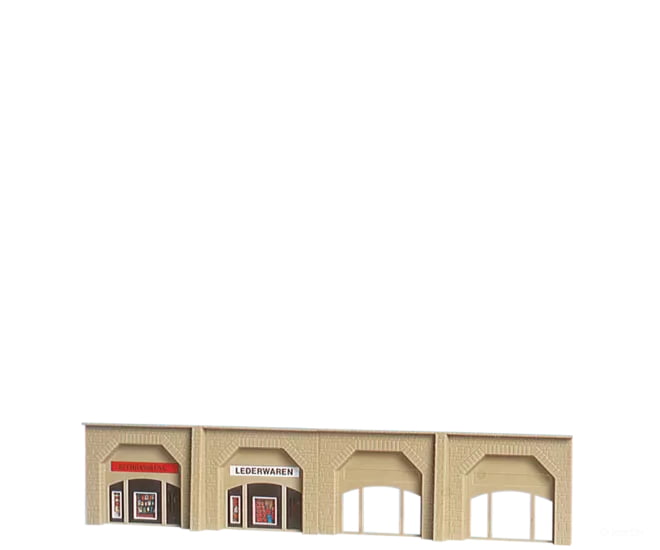 Brawa 2698 N Retaining Wall with arcades and shops Scenery Details