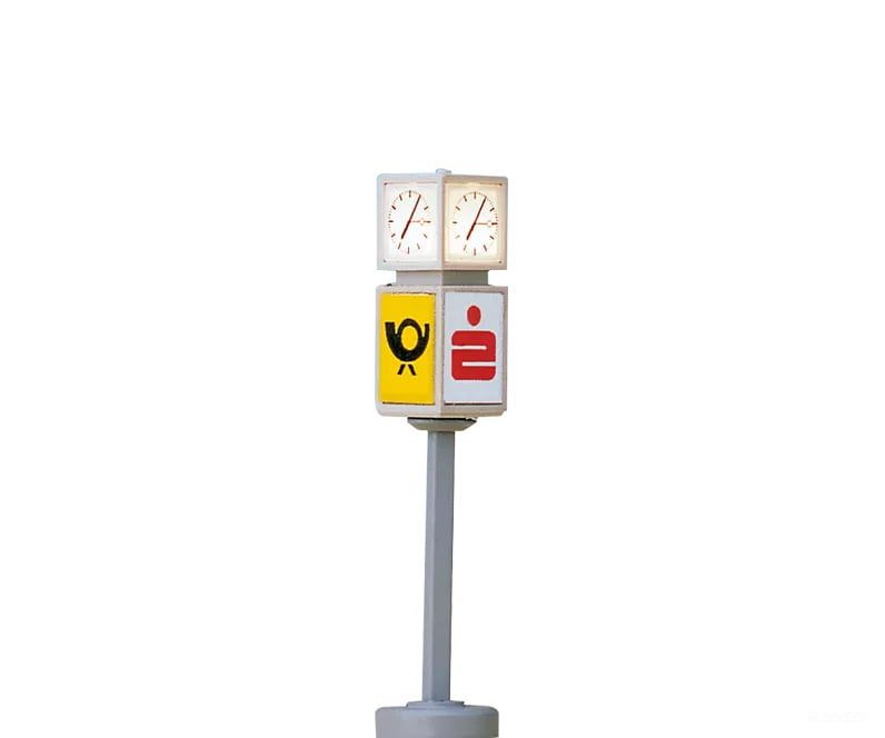 Brawa 4574 N Clock with Advertising Cube Lights & Electronics