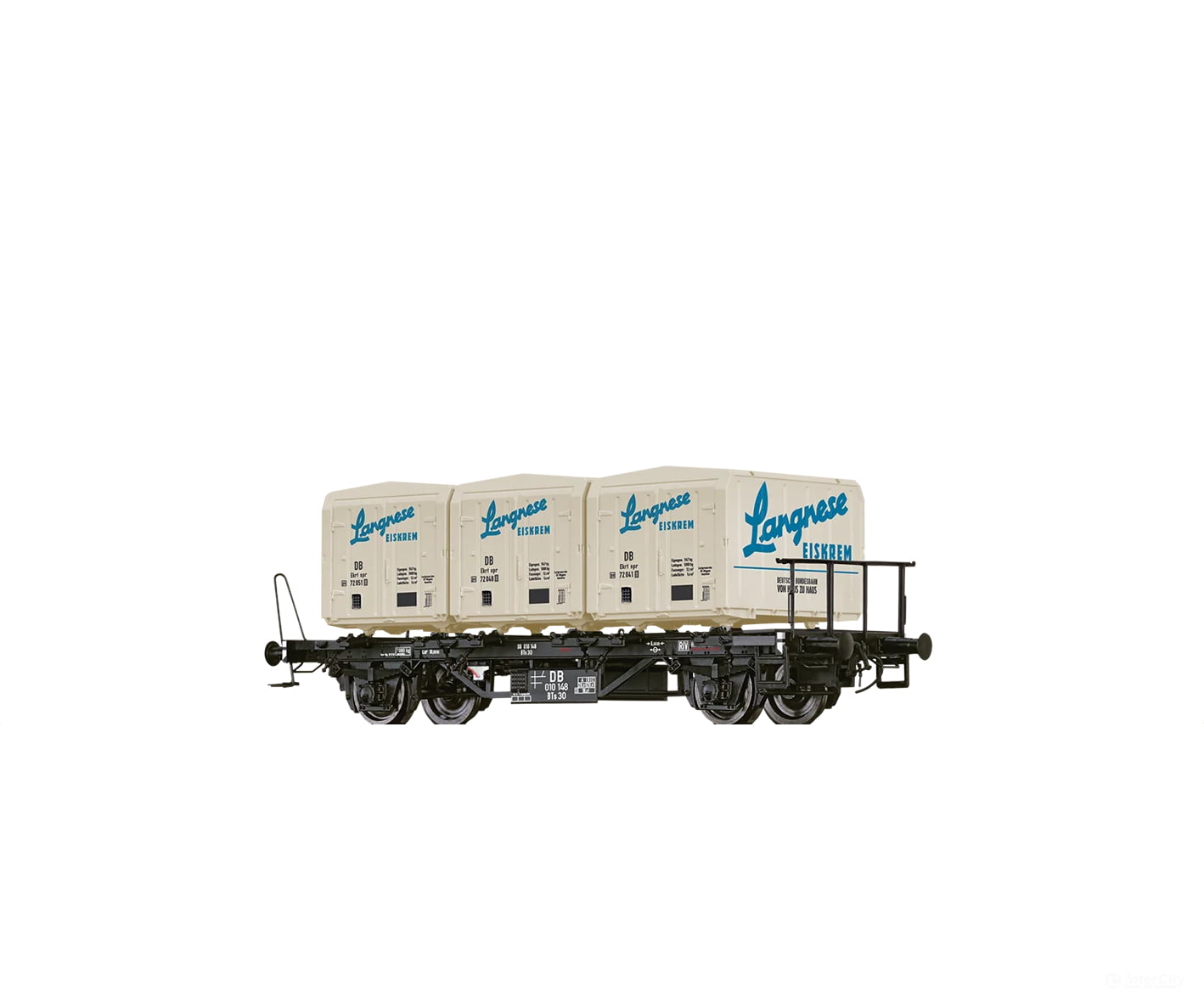 Brawa 50918 Ho Container Car Bts30 Db With Ekrt212 ’Langnese Eiskrem’ European Freight Cars