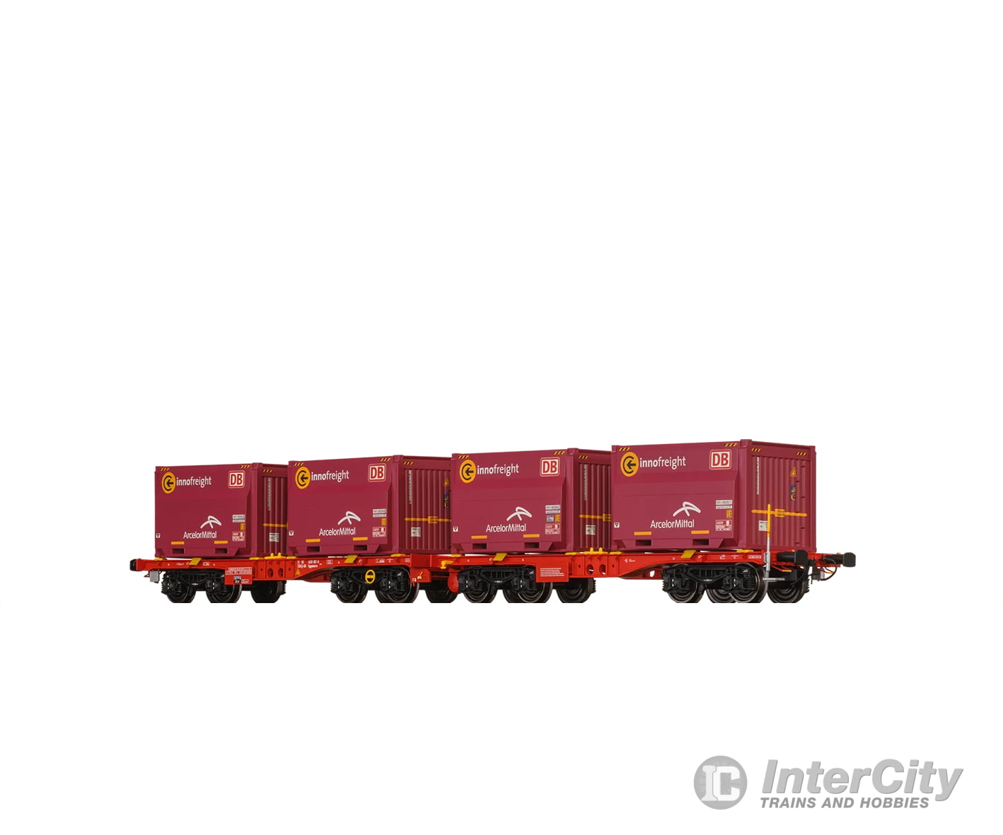 Brawa 50932 Ho Flat Car Sggmmrrs ’Arcelormittal’ Db Ag European Freight Cars