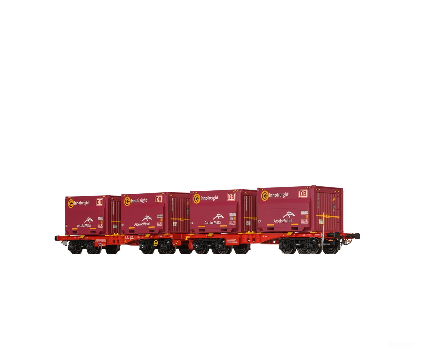 Brawa 50932 Ho Flat Car Sggmmrrs ’Arcelormittal’ Db Ag European Freight Cars