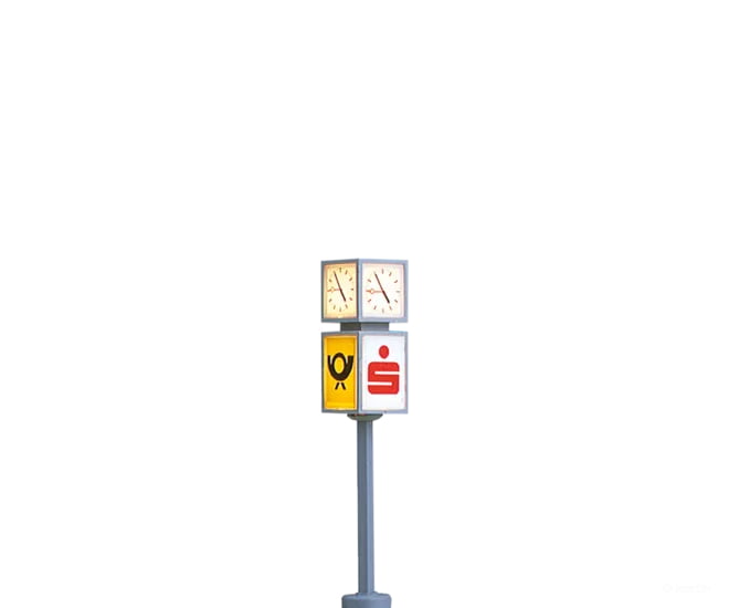 Brawa 5294 HO Clock with Advertising Cube Lights & Electronics
