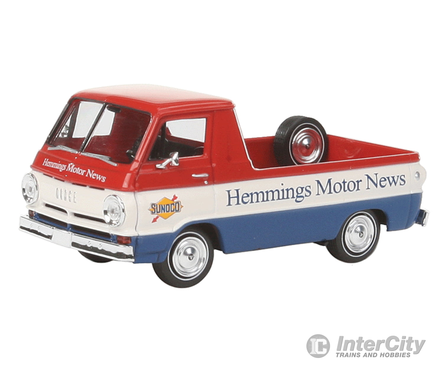 Brekina Ho 34332 1964 Dodge A 100 Pickup Truck - Assembled -- Hemmings Motor News (Red White Blue)