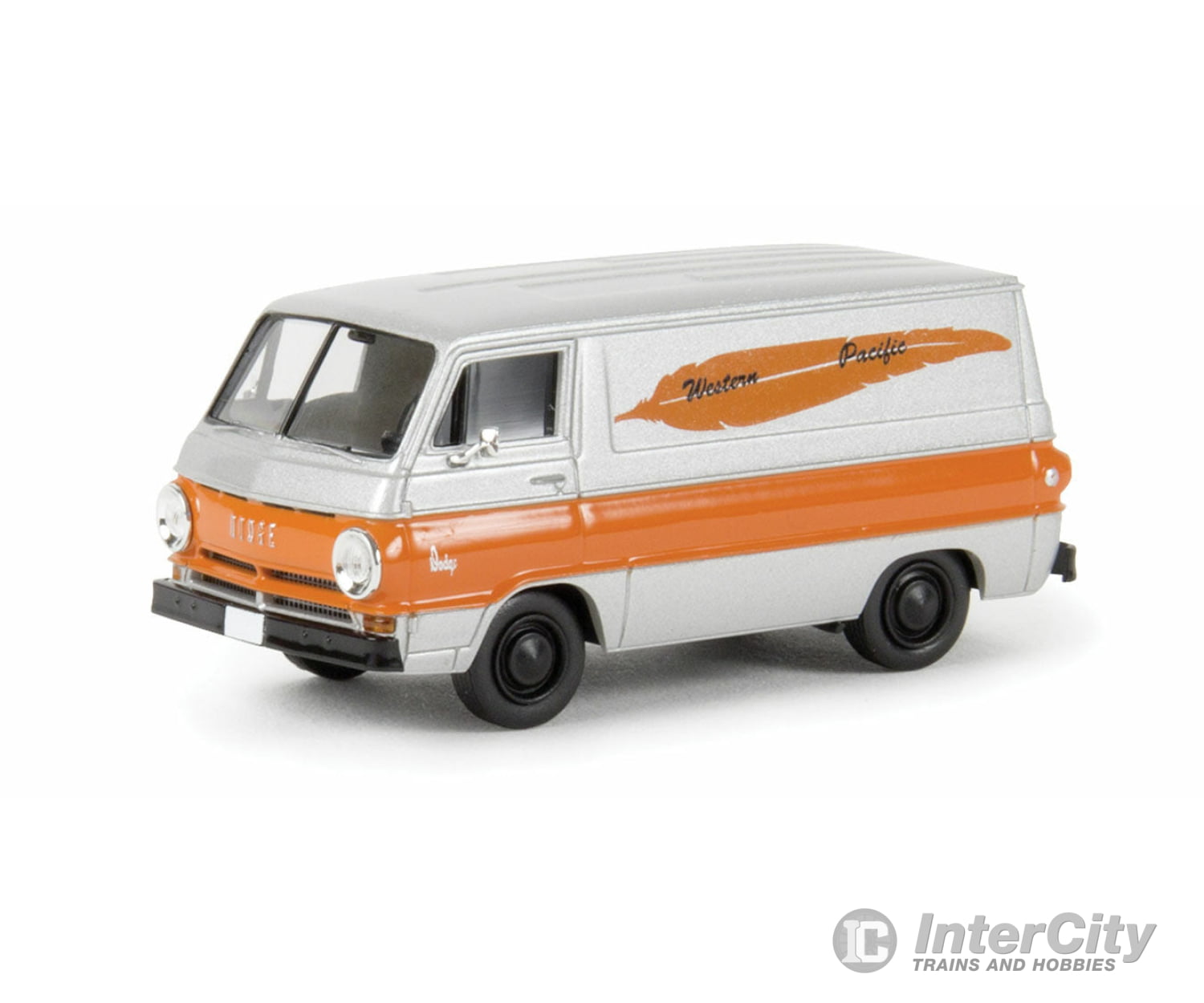 Brekina Ho 34356 1964 Dodge A 100 Cargo Van - Assembled -- Western Pacific (Silver Orange W/Orange