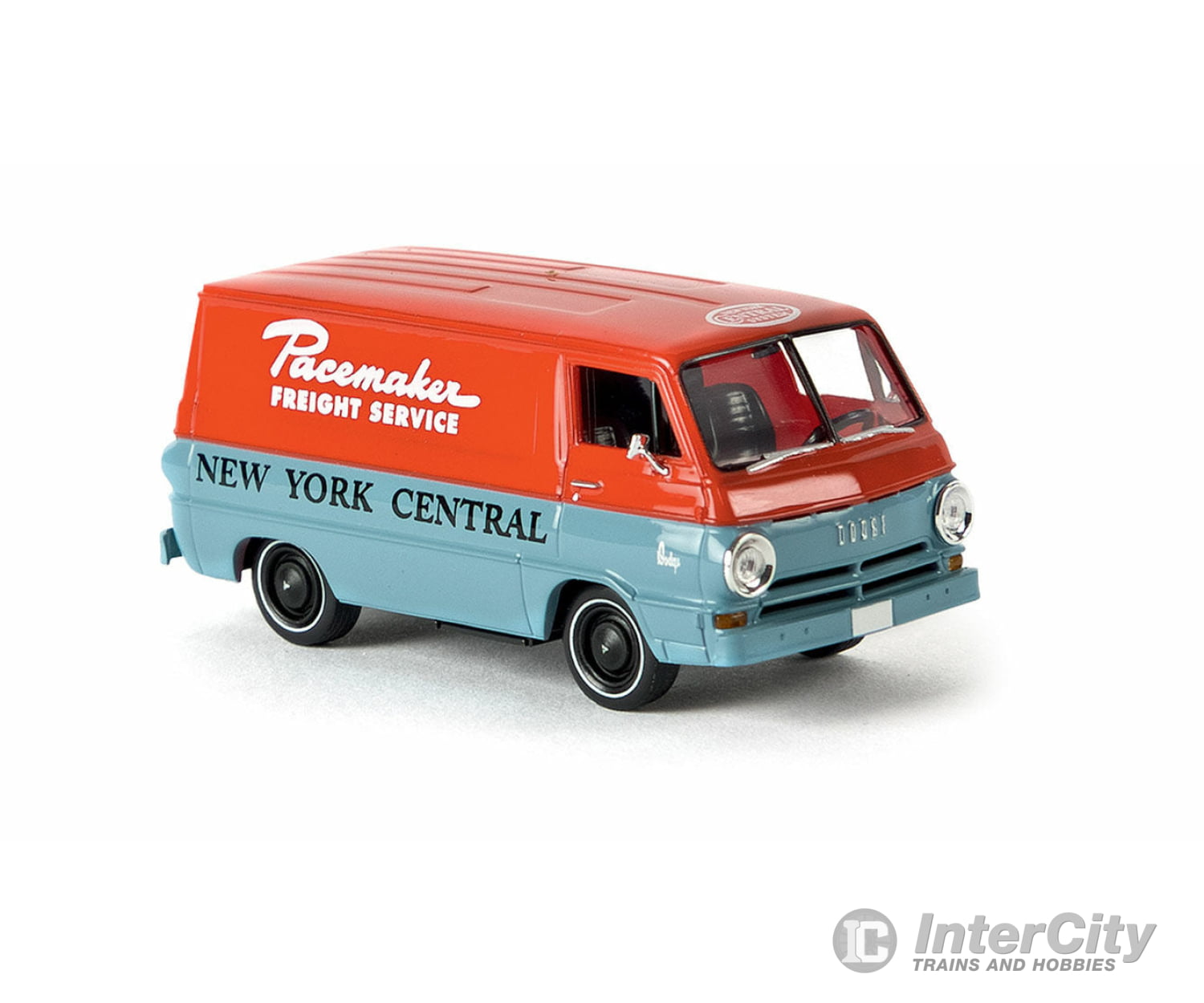 Brekina Ho 34363 1964 Dodge A 100 Cargo Van - Assembled -- New York Central (Red Gray Pacemaker