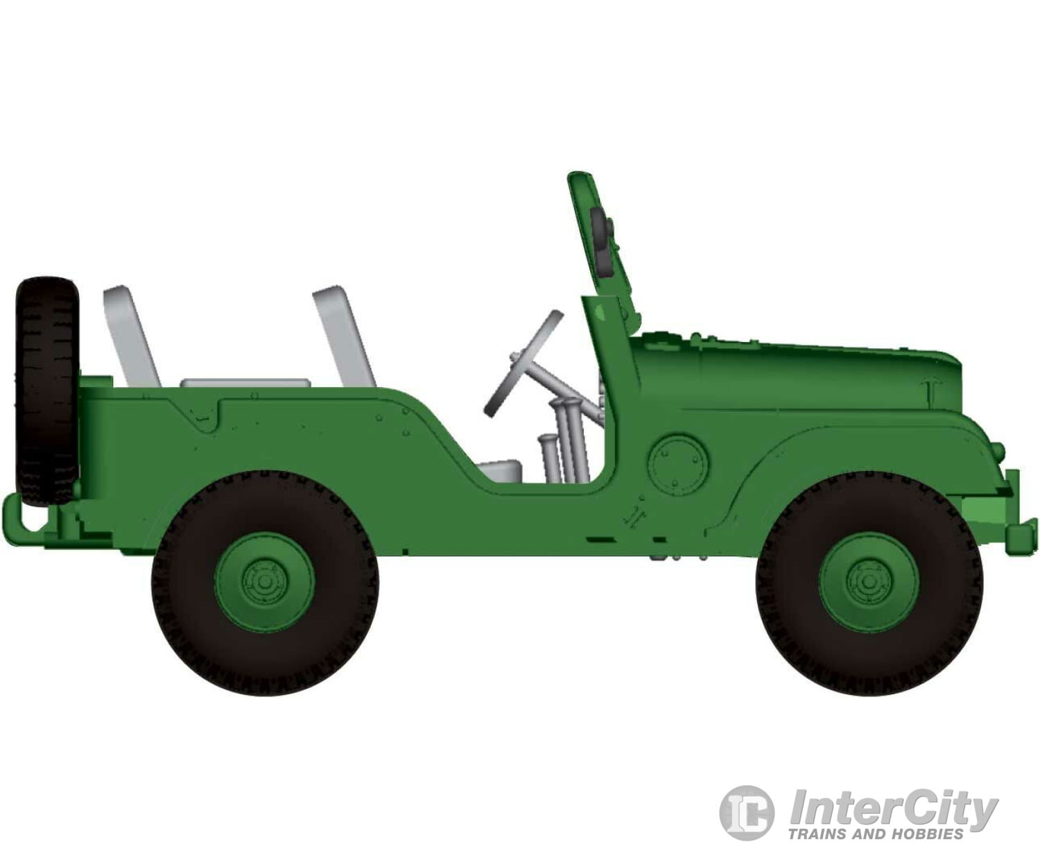 Brekina Ho 58901 1950S-1980S Jeep Universal Suv - Assembled -- Military Green Cars & Trucks