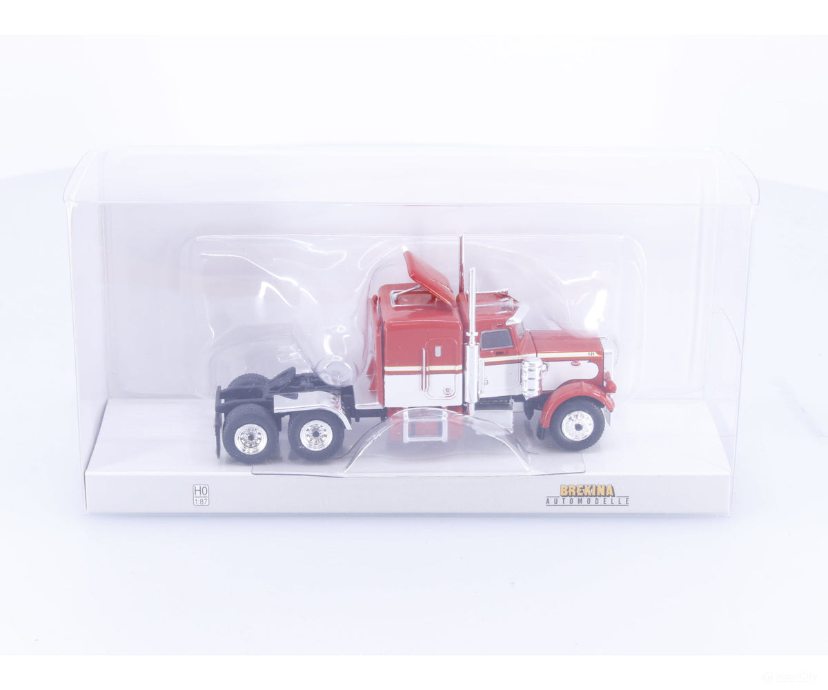 Brekina Peterbilt 359 HO Peterbilt 359 Red/White - Cars & Trucks
