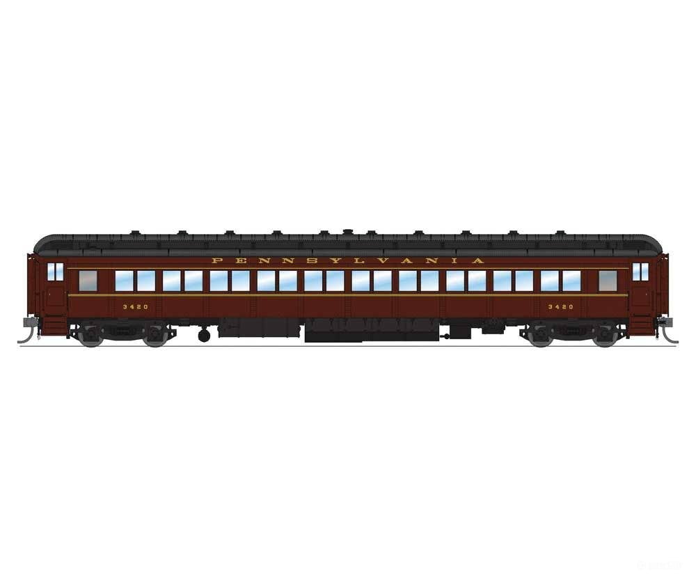 Broadway Limited Imports HO 8965 PRR 5-Car Set - PB70 Combine 3 P70Coach Z74D Business Observation Set - RTR