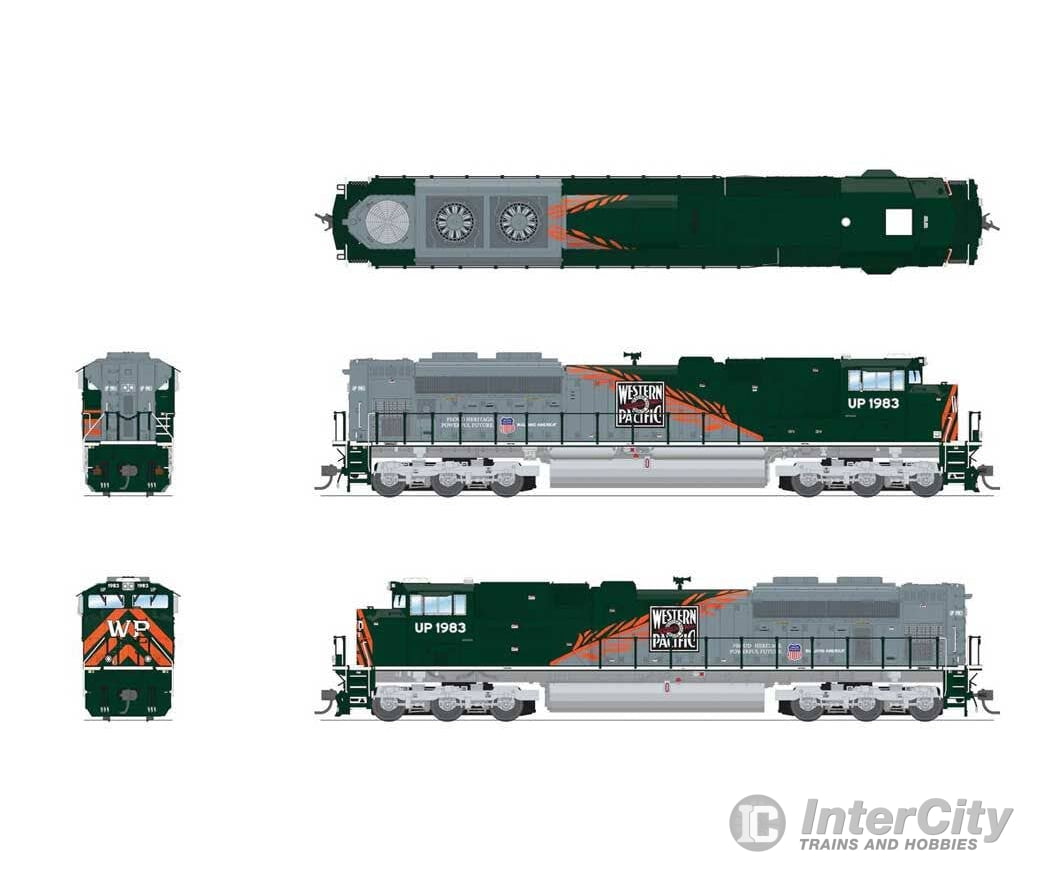 Broadway Limited Imports HO 9781 EMD SD70ACe - Standard DC - Stealth Series - Union Pacific #1983 (Western Pacific