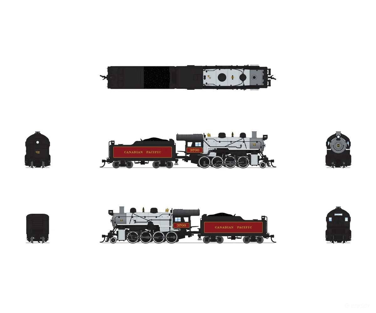 Broadway Limited Imports N 8379 2-8-0 Consolidation - Sound Smoke and DCC Paragon4(TM) - Canadian Pacific #3718 (gray