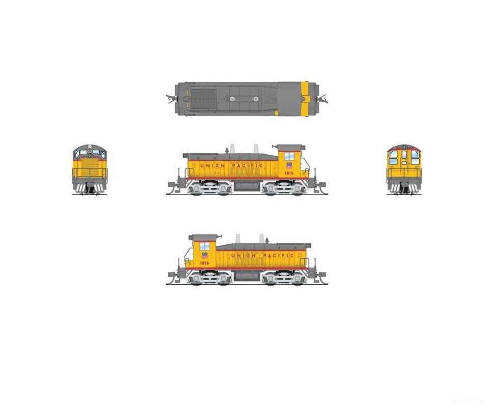 Broadway Limited Imports N 9350 EMD SW7 - Sound and DCC - Paragon4(TM) - Union Pacific #1816 (Armour Yellow gray red
