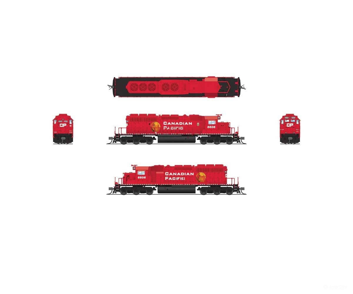 Broadway Limited Imports N 9464 EMD SD40-2 Low Nose - Sound and DCC - Paragon4 - Canadian Pacific #6606 (red white