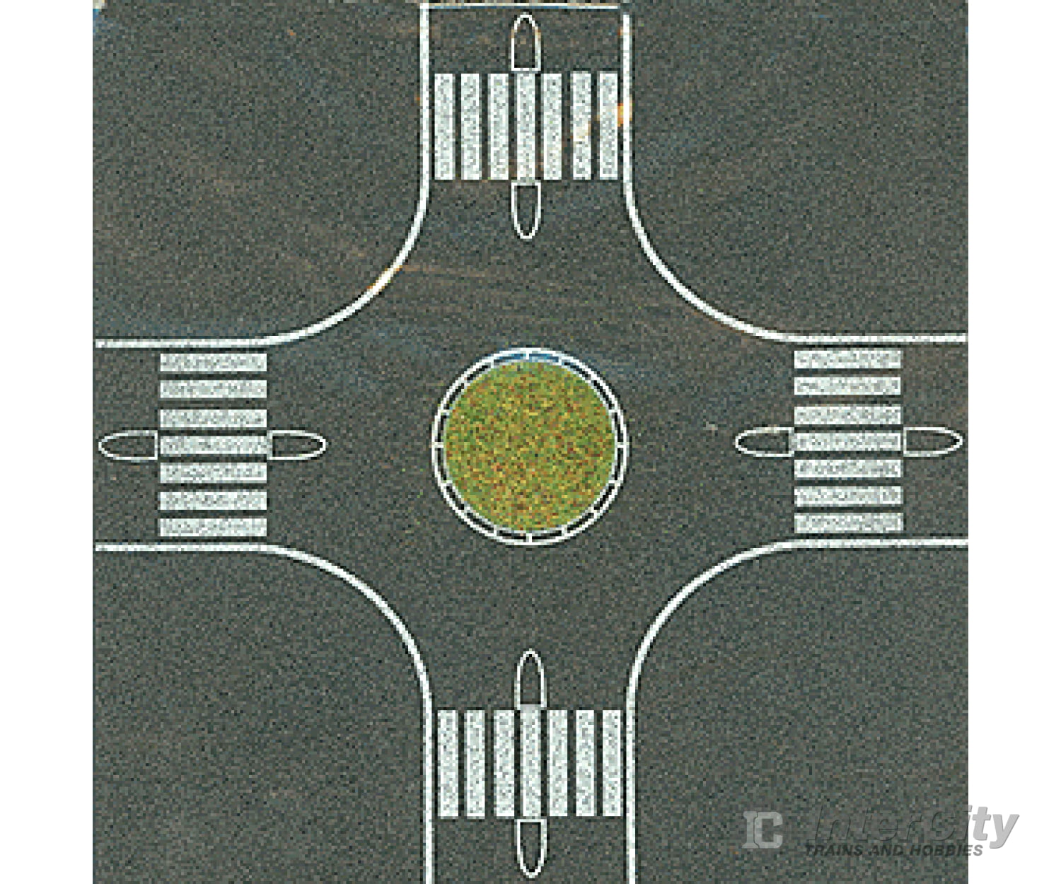 Busch 1102 N Streets/Roadway 4-Way Roundabout -- 6-3/8 X 6-3/8’ 16 16Cm Roads & Streets