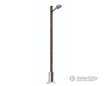 Busch HO 4134 Streetlight w/Real-Wood Mast - With Teardrop Light Housing (silver) - 3-1/2’’ 9cm Tall Lights &