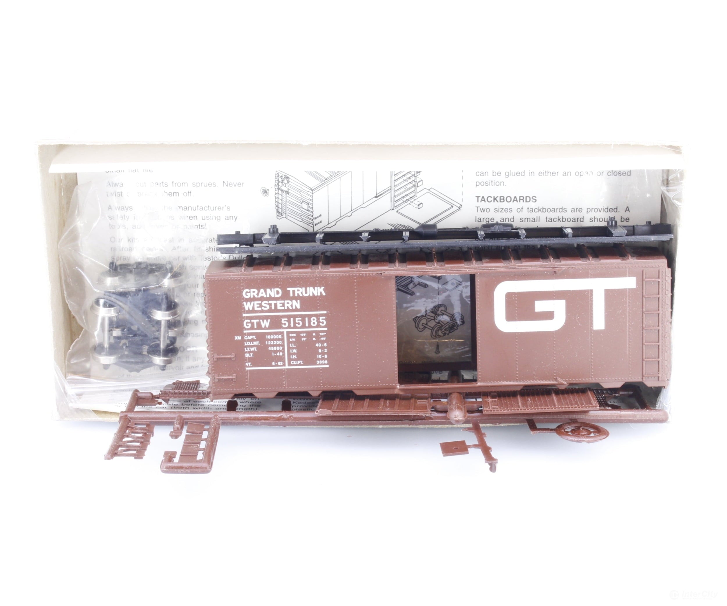 C&BT Shops 0215 HO 1944 AAR 40’ Box Car Grand Trunk Western Railroad (GTW) 515185 Freight Cars