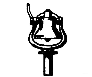 Cal Scale HO 281 Steam Engine Bell w/Bracket (Brass Casting) - Standard Rope Pull Type Detailing Parts