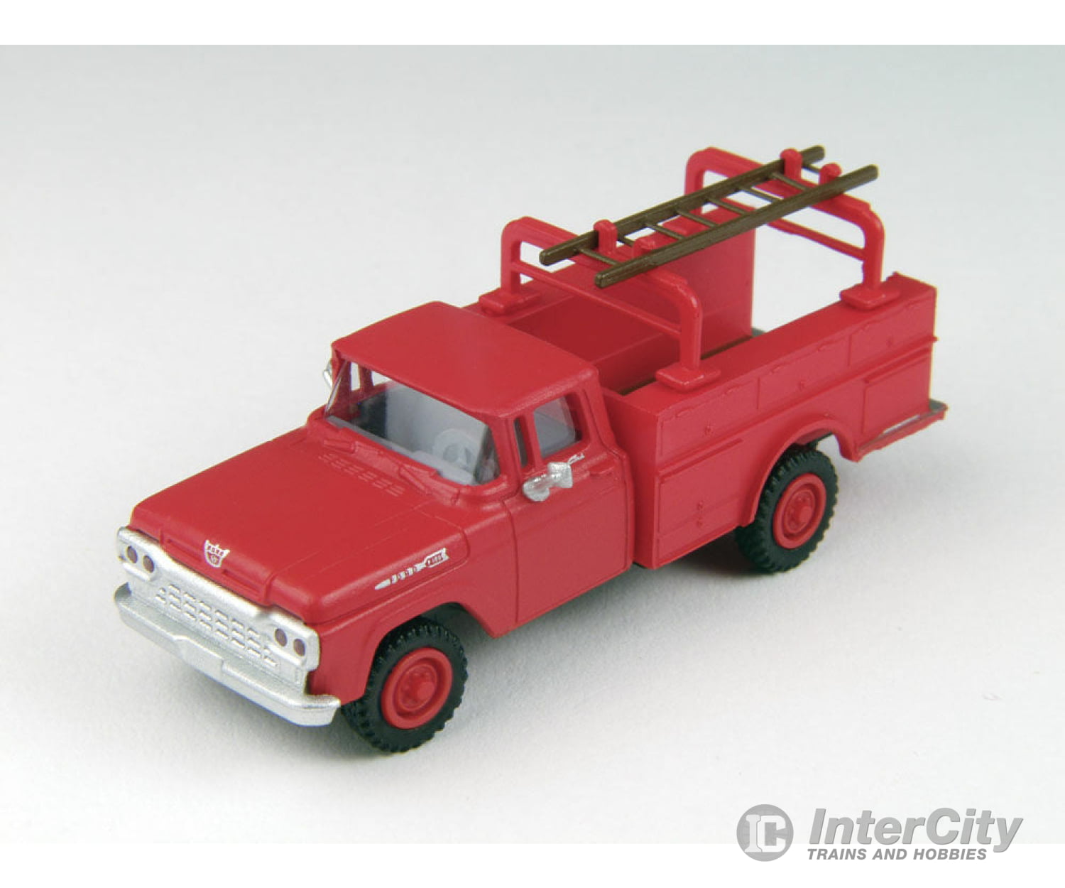 Classic Metal Works Ho 30461 1960 Ford F-100 Hy-Rail Utility Truck - Assembled -- Monte Carlo Red