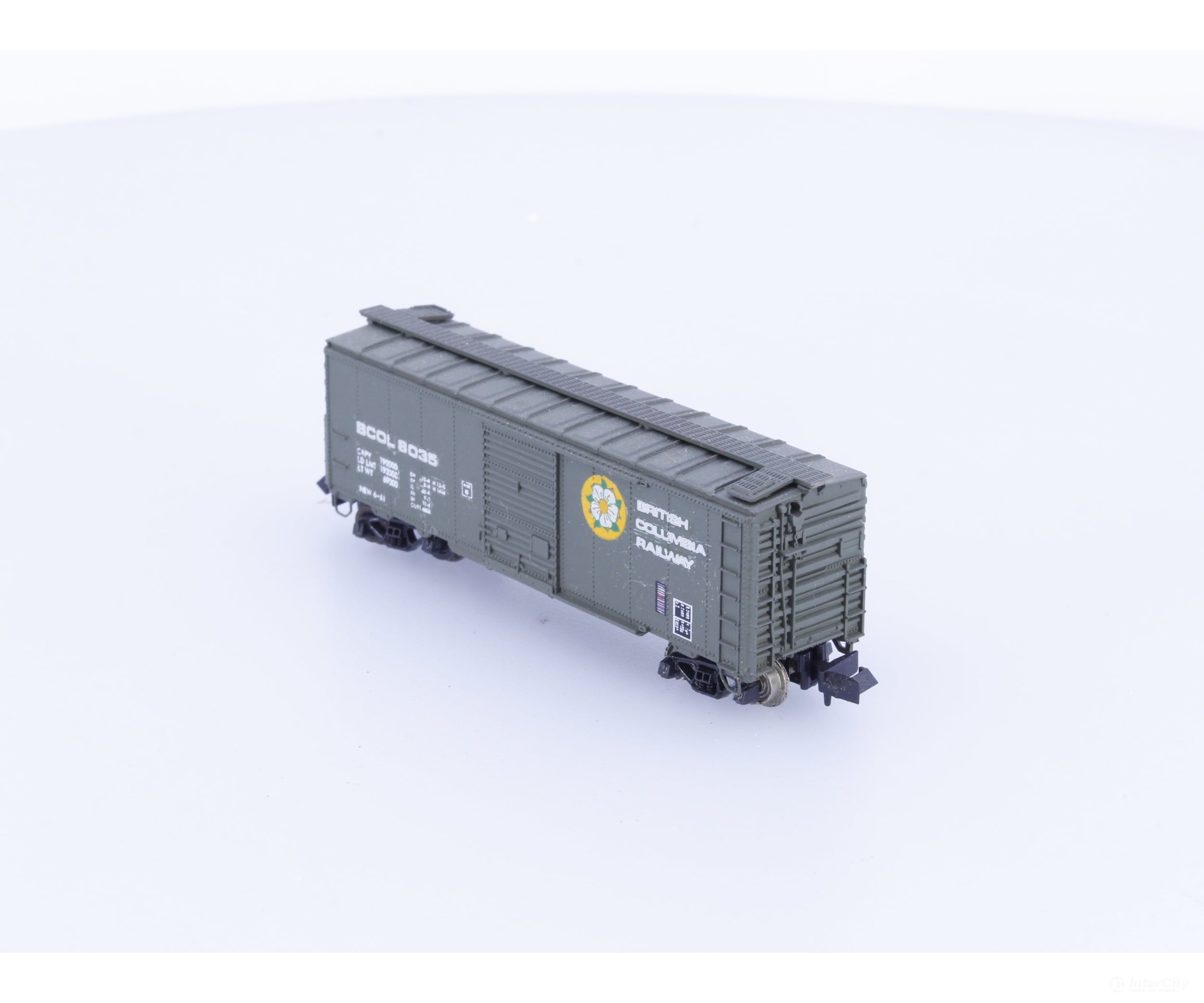 Con Cor 1001 N 40’ Single Door Boxcar Custom Painted BC Rail (BCOL) 8035 Freight Cars