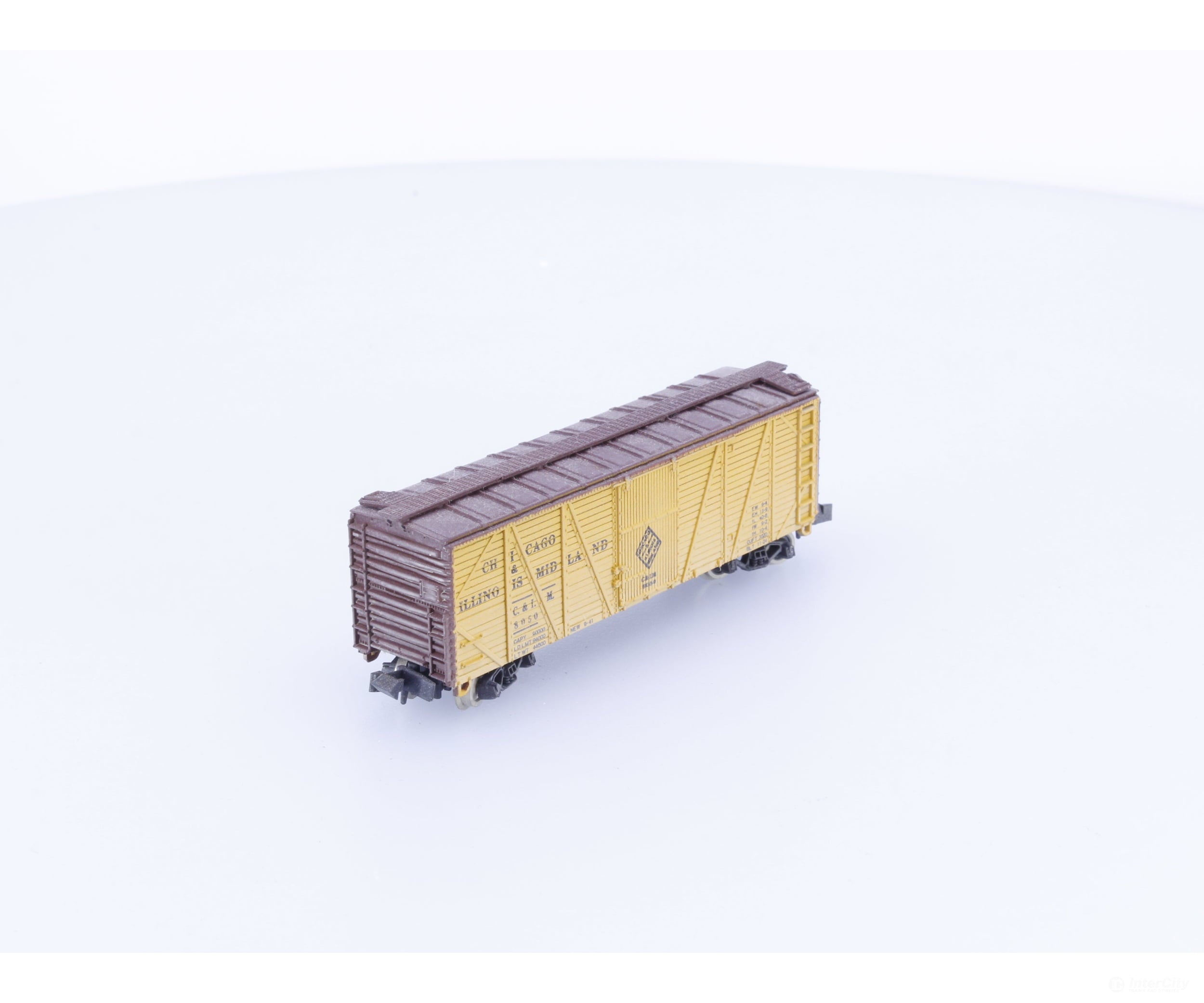 Con Cor 1301-E N 40’ Outside Braced Single Door Boxcar Chicago & Illinois Midland (C&IM) 8050 Freight Cars