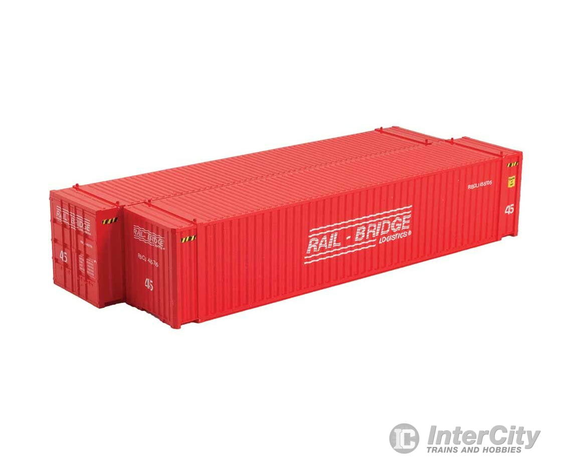 Con-Cor Ho 483609 45’ Corrugated Euro Container 2-Pack - Ready To Run -- Bbc Tv Set #1 (Red)