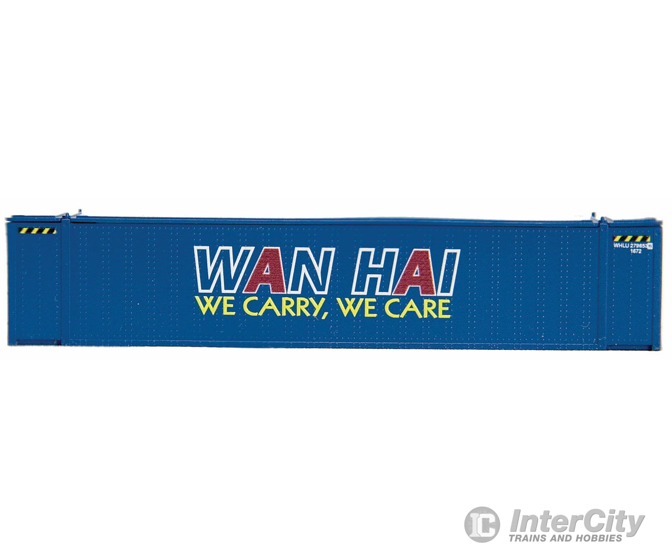 Con-Cor Ho 485505 48’ Intermodal Container 2-Pack - Ready To Run -- Wan Hai #1 (Blue Red White)