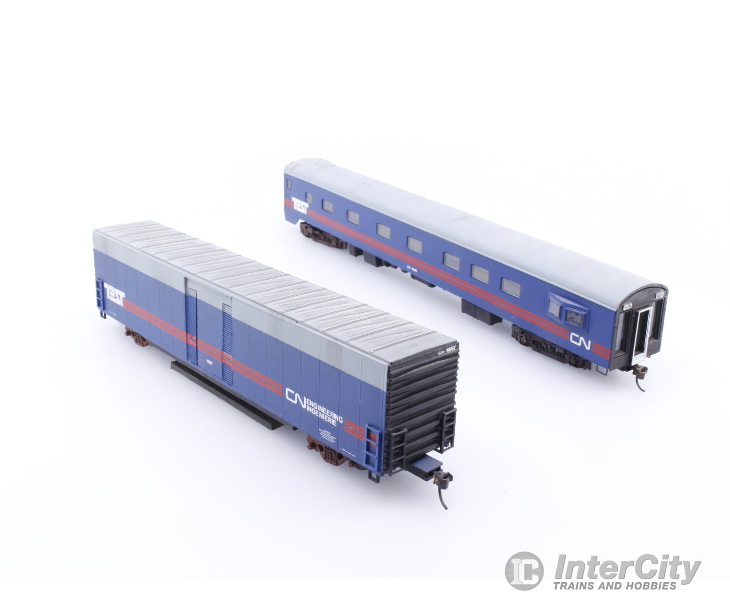 Custom Build TEST HO 1 Test Coach and 1 Baggage Cleaning Coach Canadian National (CN) Freight Cars