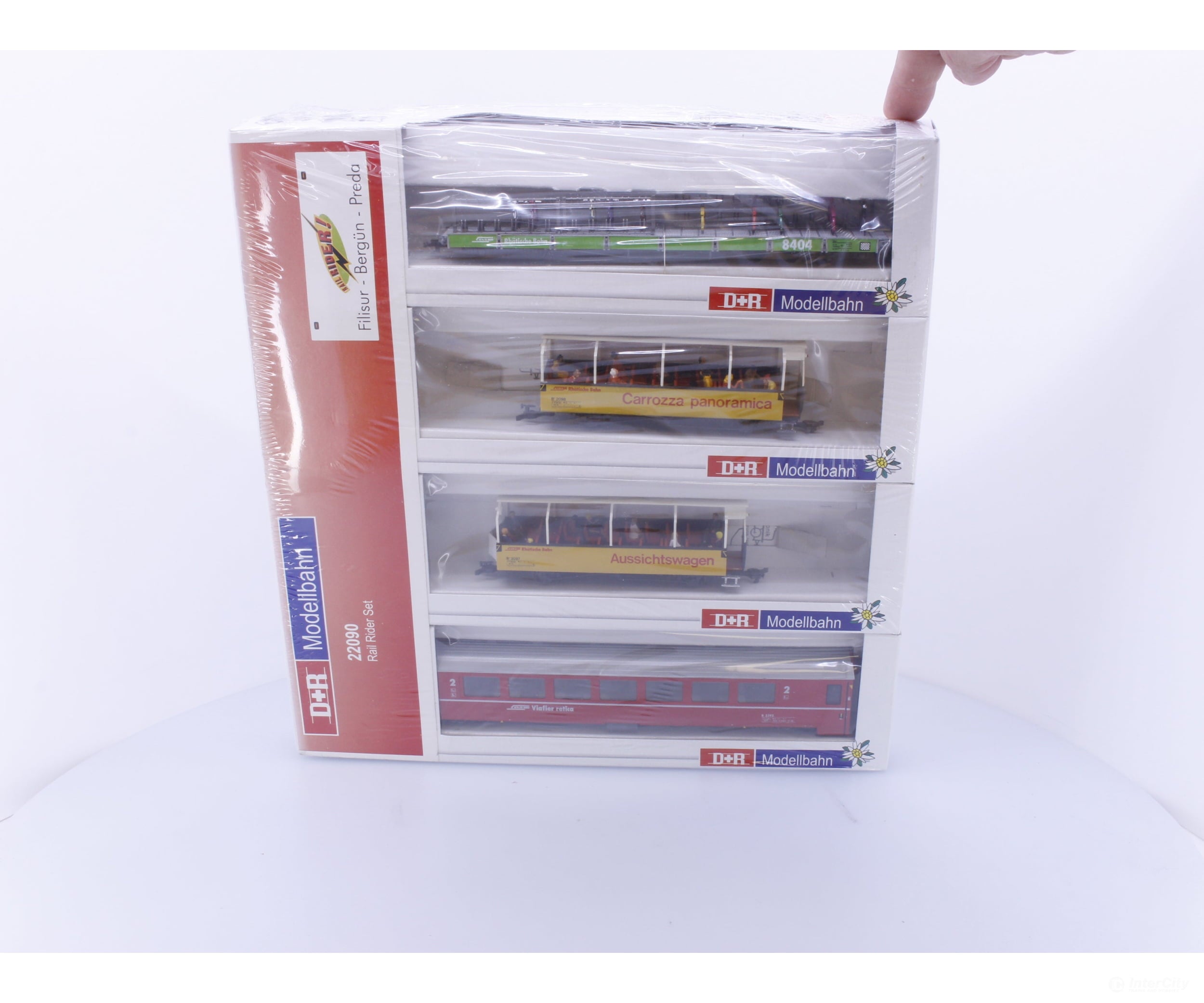 D + R Modellbahn 22090 HOm RhB Rail Rider Passenger Car 4 Piece Set 8404 2098 2097 2392 - European Passenger Cars