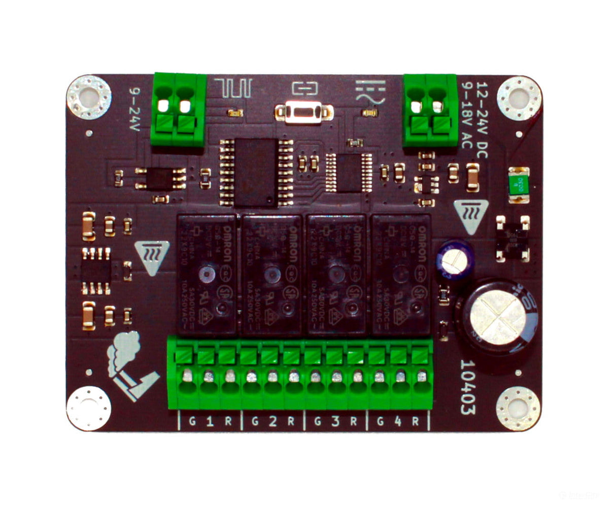 Decoderwerk 10403 4-channel relay decoder for switching various loads using 4 changeover relays (DCC + Motorola)