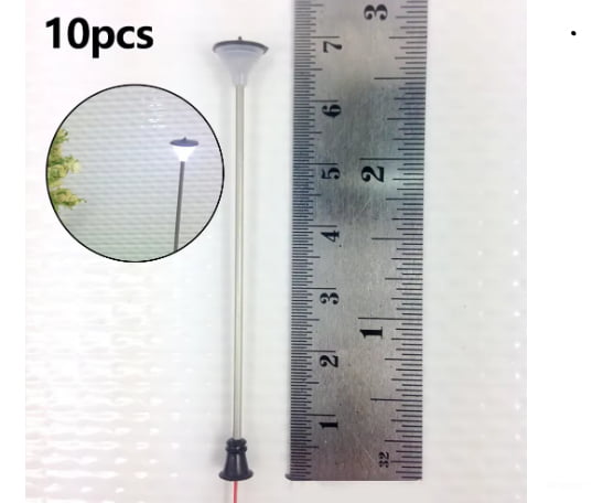 Decoderwerk A009 10x Straight station and street lamp height-adjustable suitable for N + H0 scales - Lighting &