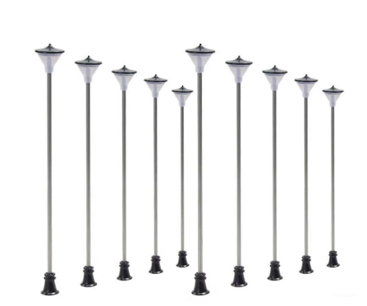 Decoderwerk A009 10x Straight station and street lamp height-adjustable suitable for N + H0 scales - Lighting &