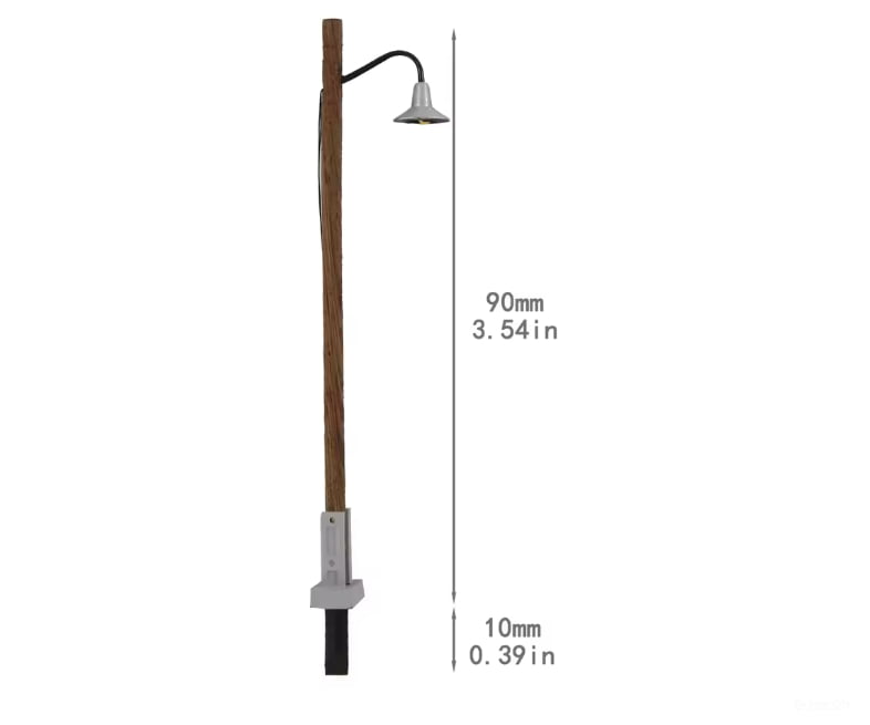 Decoderwerk A011 5x Station and industrial lamp (real wood mast and metal head) handmade H0 scale - Lighting &