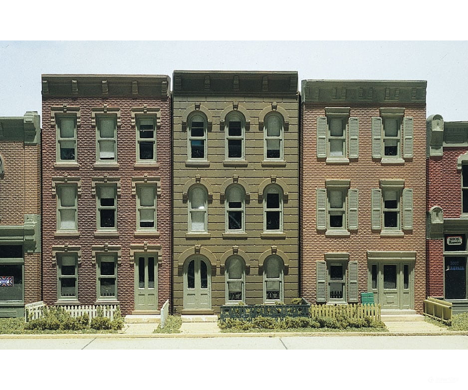 Design Preservation Models 11400 Townhouse Flats 3 Fronts - Ho Scale Structures