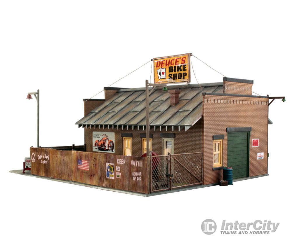 Design Preservation Models 5846 Deuces’s Bike Shop (Lit) O Scale Structures