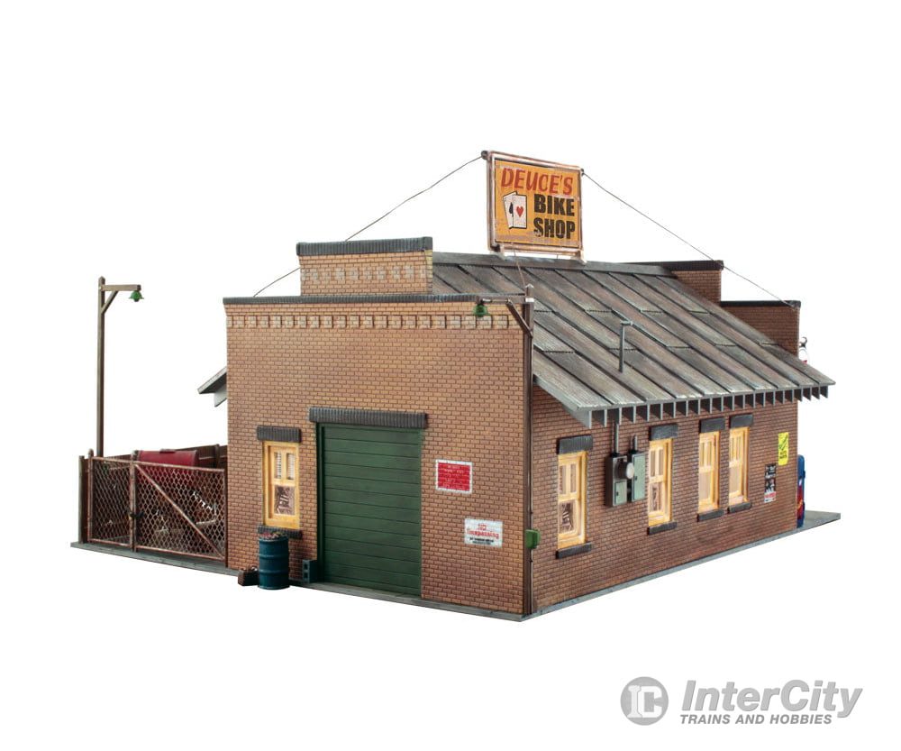 Design Preservation Models 5846 Deuces’s Bike Shop (Lit) O Scale Structures
