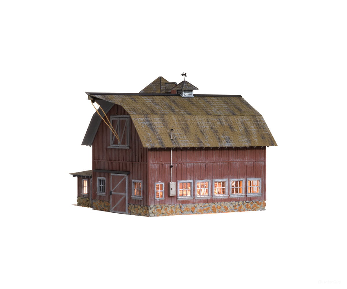Design Preservation Models 5865 Old Weathered Barn (Lit) O Scale Structures