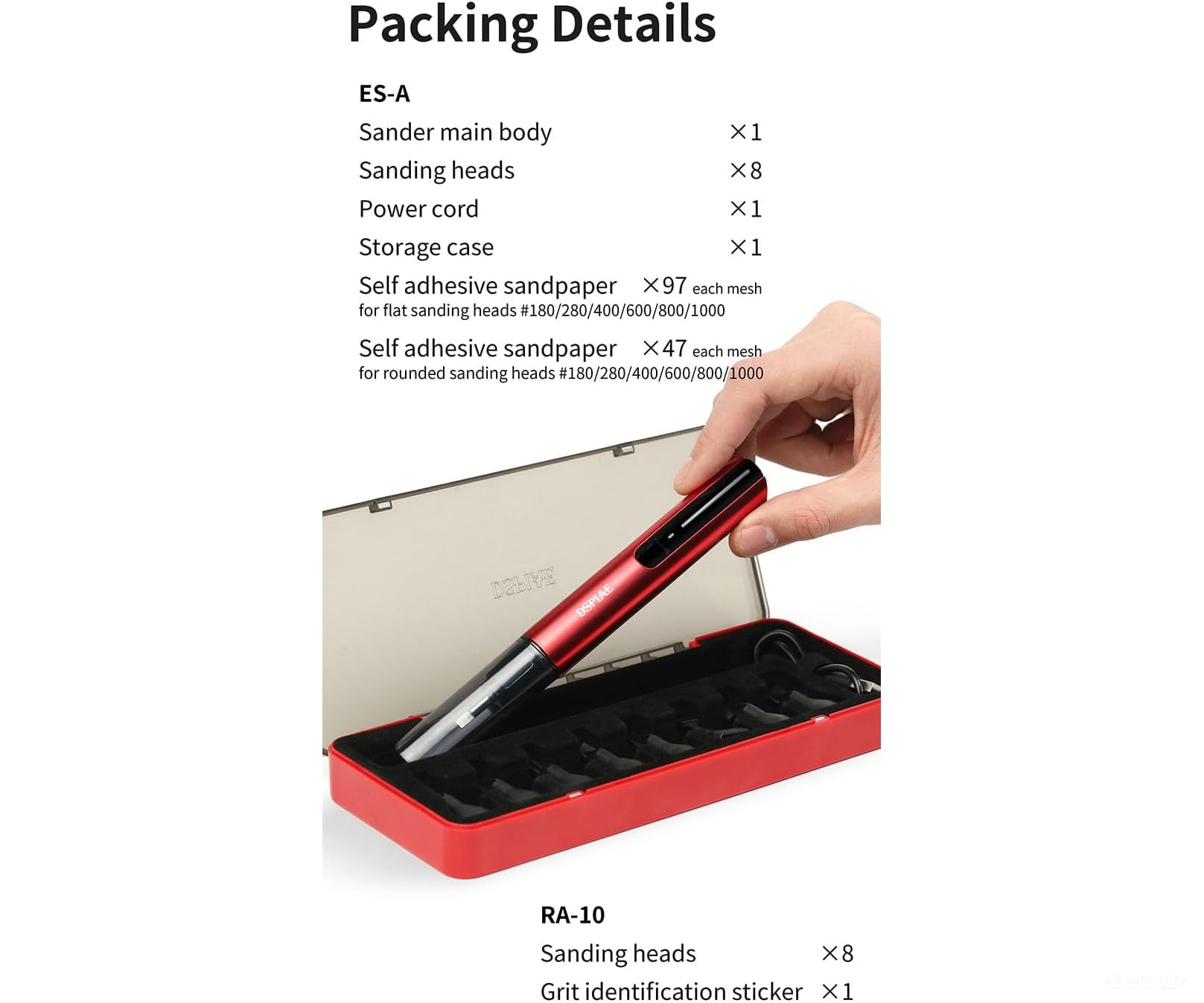 Dspiae ES-A Electric Reciprocating Sander Pen with 8 heads - Tools