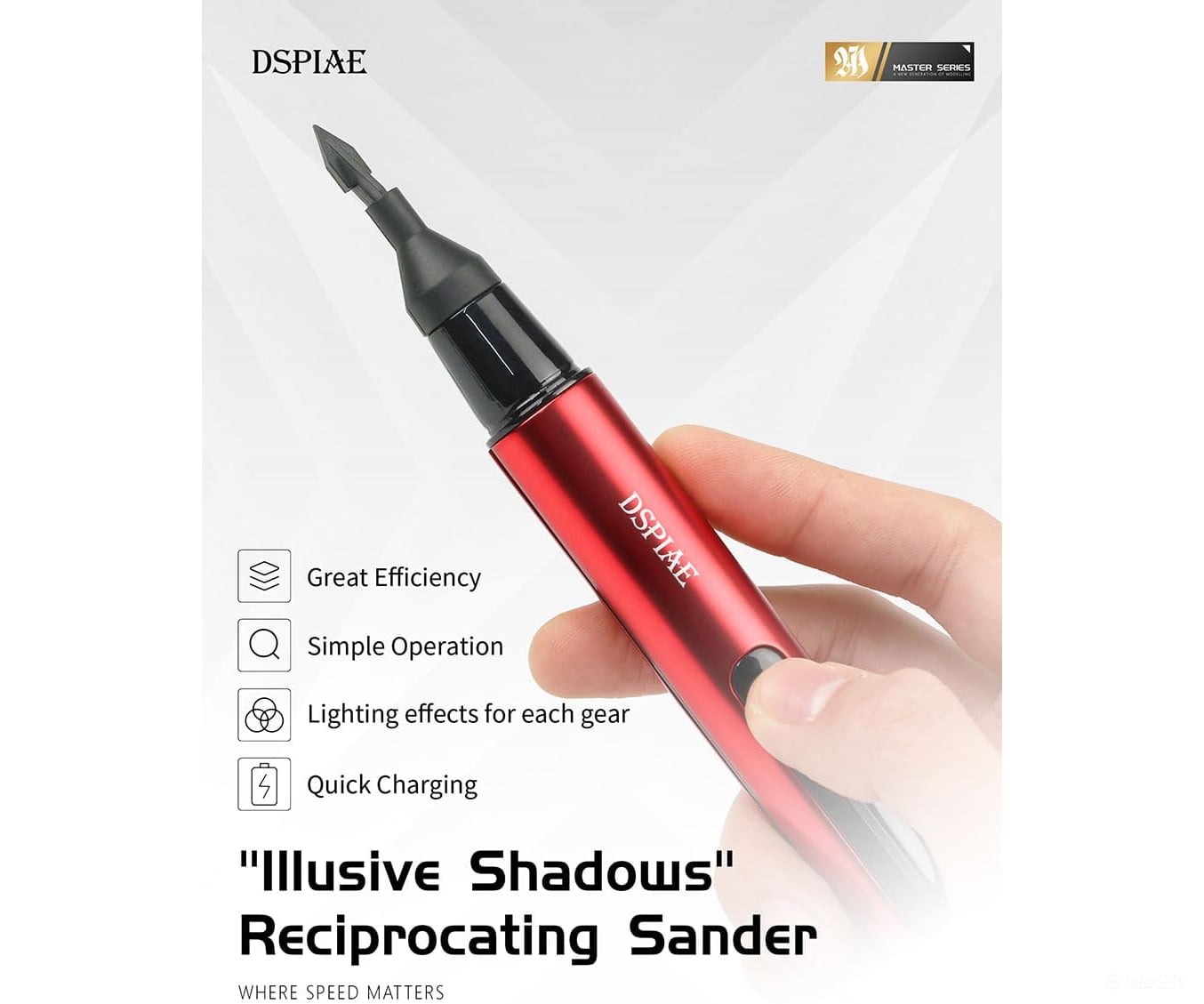 Dspiae ES-A Electric Reciprocating Sander Pen with 8 heads - Tools