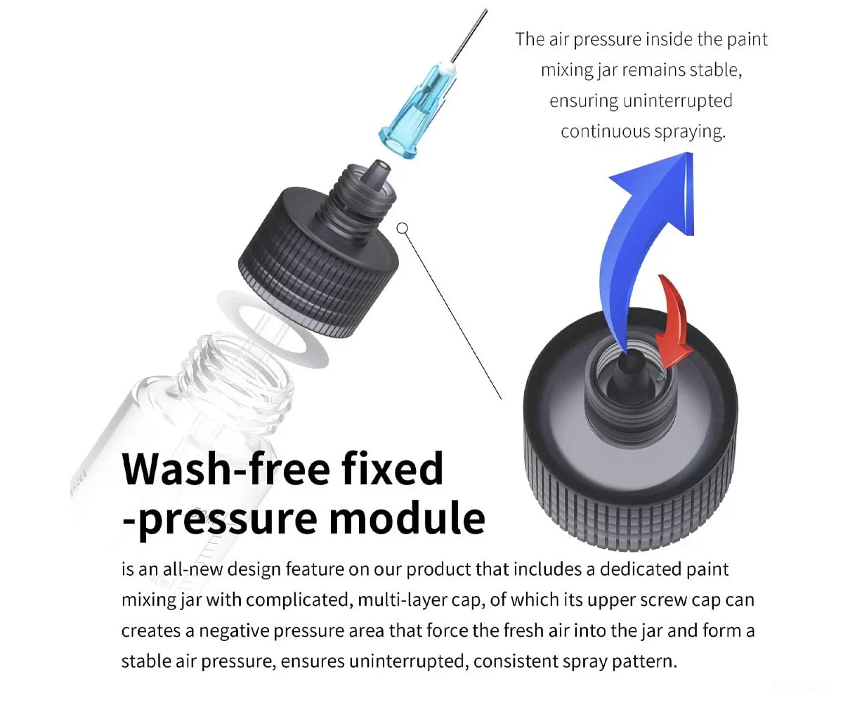 Dspiae MS-B50 Paint Mixing Bottle for the PT-AB Wash-Free Airbrush - 50ml 1pc - Tools