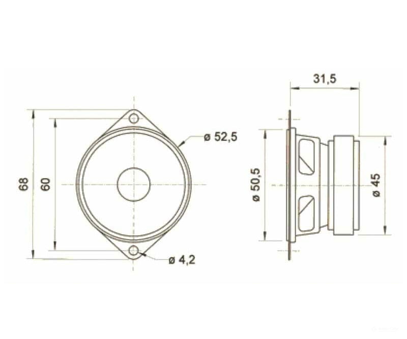 ESU 50337 Loudspeaker Visaton FRS 5, 50mm, round, 8 Ohm, with sound chamber for LokSound XL - Default Title (IC-ESU-50337)