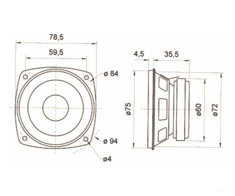ESU 50338 Loudspeaker Visaton FRS 8, 78mm, round, 8 Ohm for LokSound XL - Default Title (IC-ESU-50338)