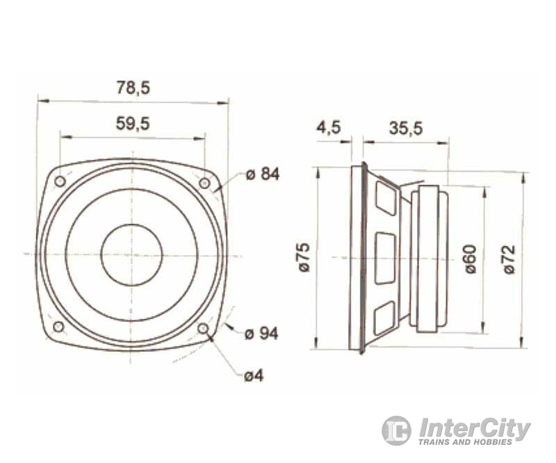 ESU 50338 Loudspeaker Visaton FRS 8, 78mm, round, 8 Ohm for LokSound XL - Default Title (IC-ESU-50338)
