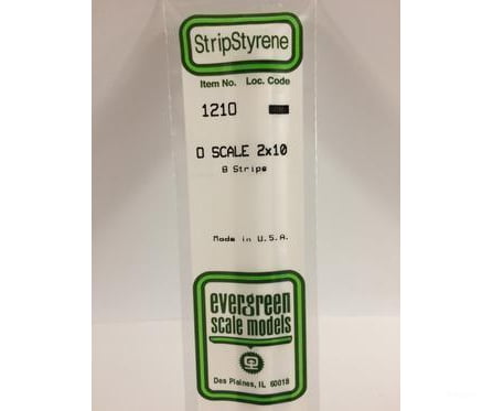 Evergreen 1210 O Strips-2X10 (8/Pk) Scratch Building Supplies